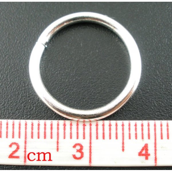 100 Thick Open Junction Rings 16 mm Silver
