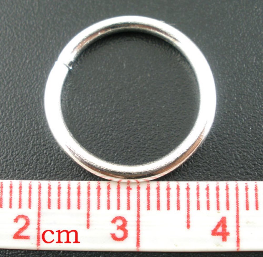 100 Thick Open Junction Rings 16 mm Silver