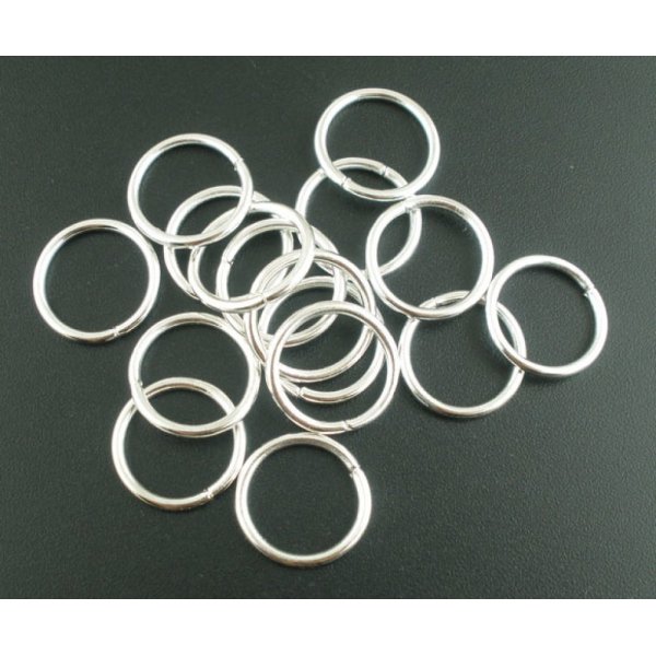 100 Thick Open Junction Rings 16 mm Silver