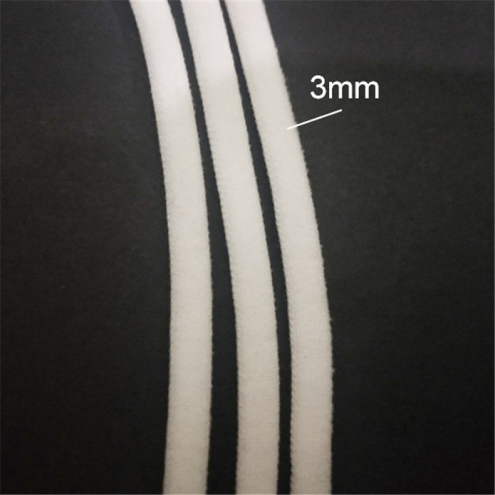 100 meters Elastic mask Polyester round 3 mm White