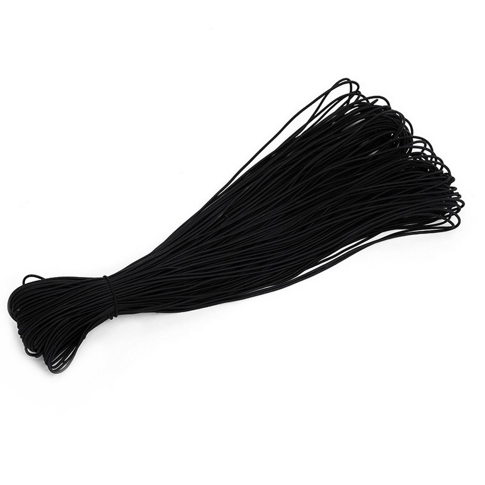 100 meters Round elastic 2.5 mm Black