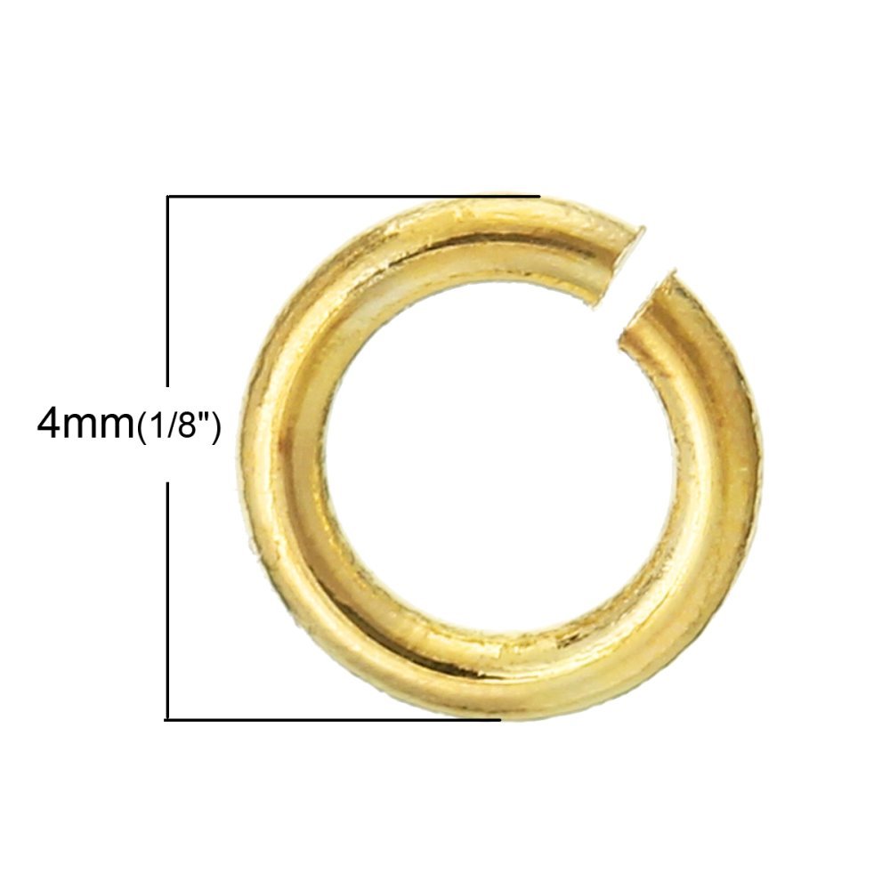 10 Open Junction Rings 04 mm 18K Gold Plated N°01