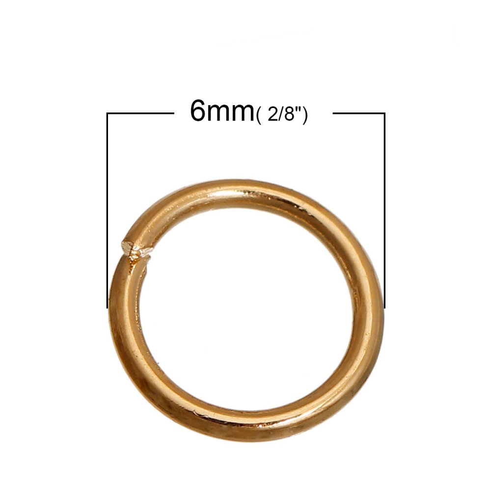 10 Junction Rings 06 mm 01 Open 14K Gold Plated