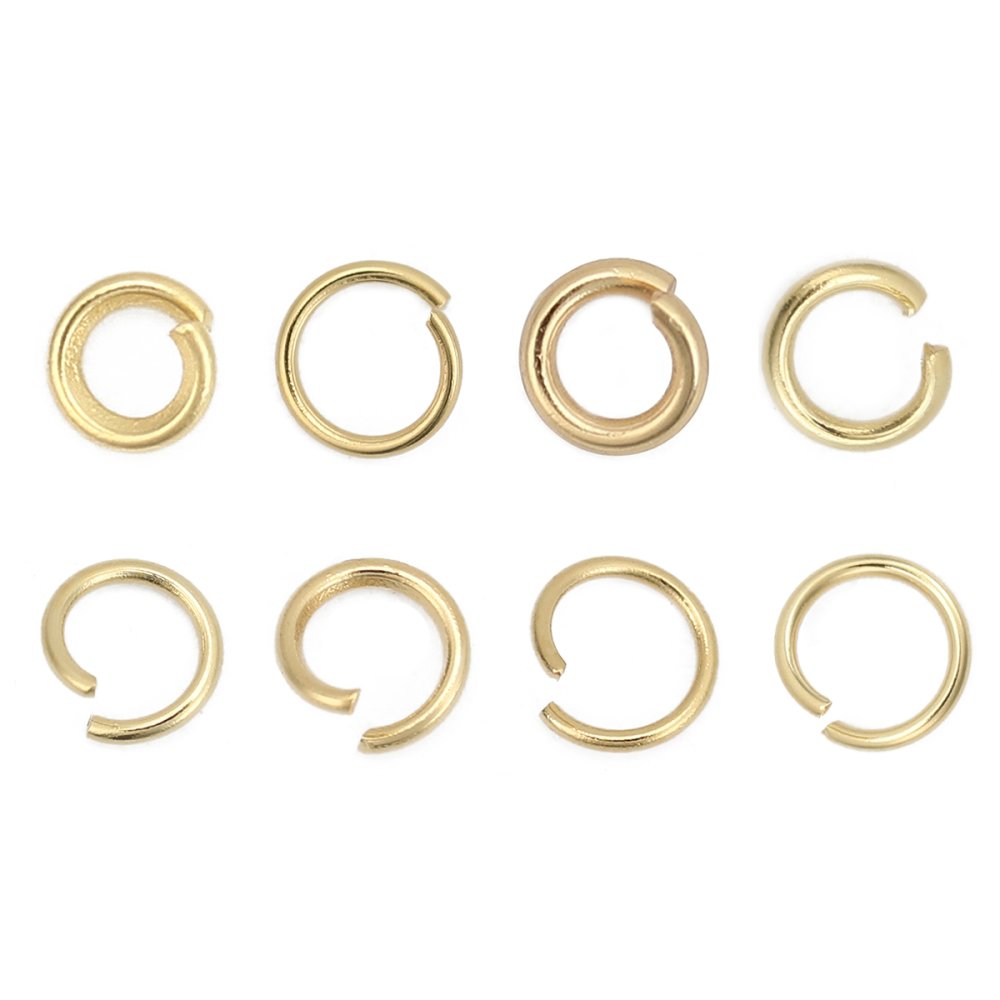 10 Open Junction Rings 07 mm Gold Plated