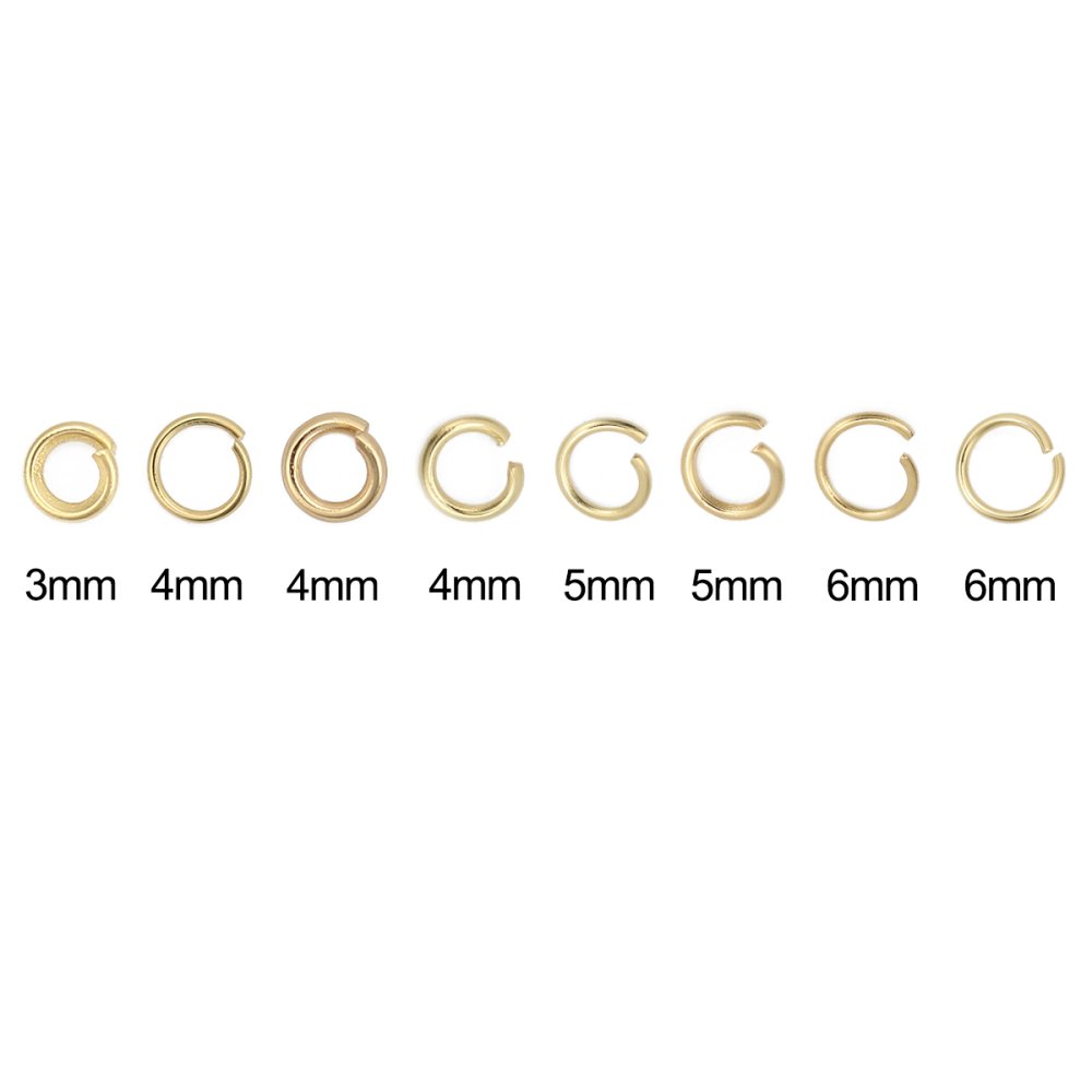 10 Open Junction Rings 07 mm Gold Plated