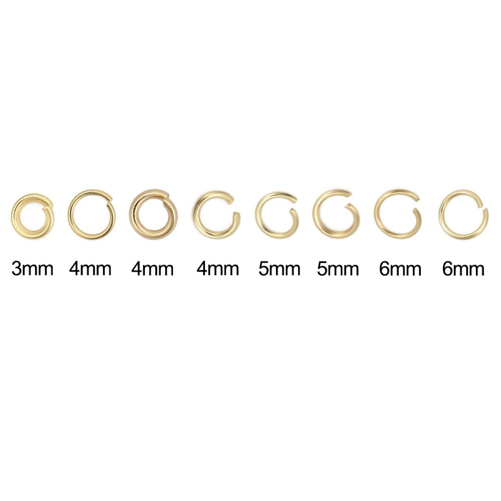 10 Open Junction Rings 07 mm Gold Plated