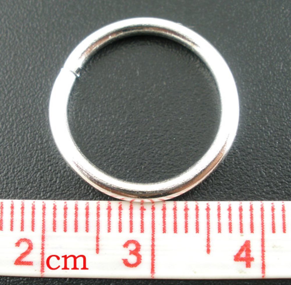 10 Thick Open Junction Rings 16 mm Silver