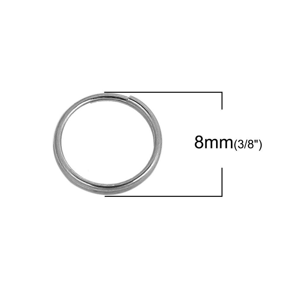 10 Double Junction Rings 08 mm Stainless steel