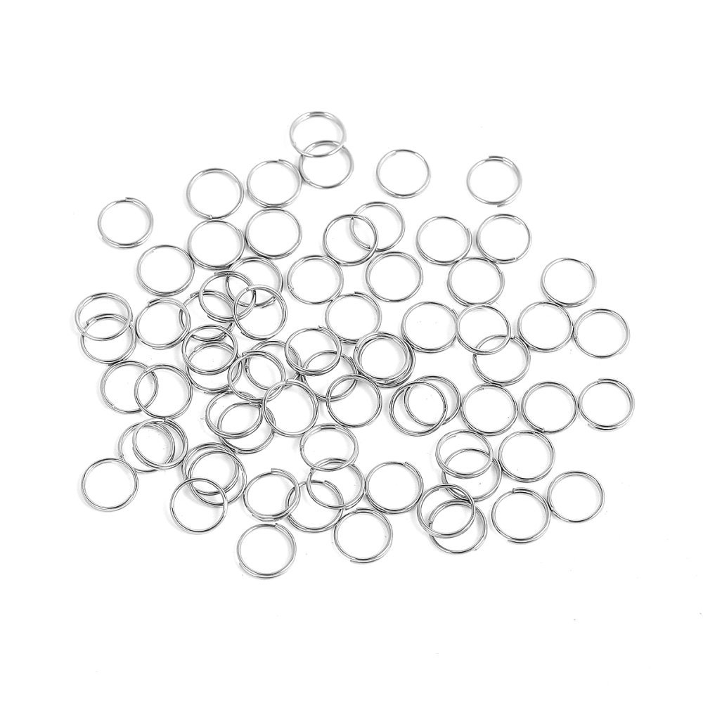 10 Double Junction Rings 08 mm Stainless steel