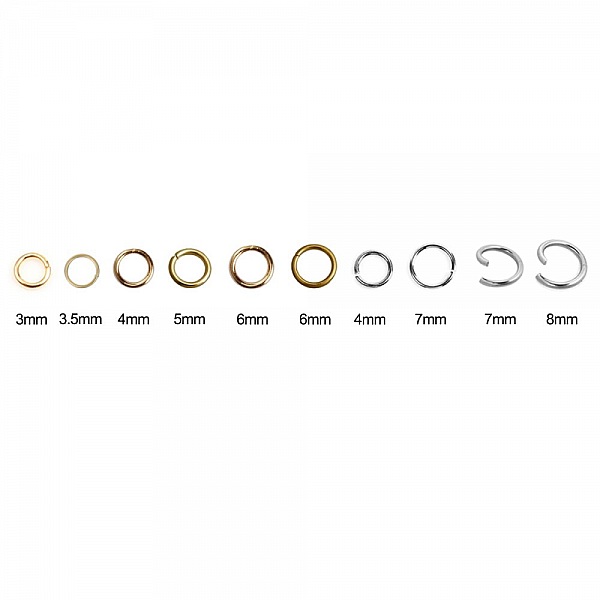 10 Open joint rings 04 mm Stainless steel N&deg;01-02