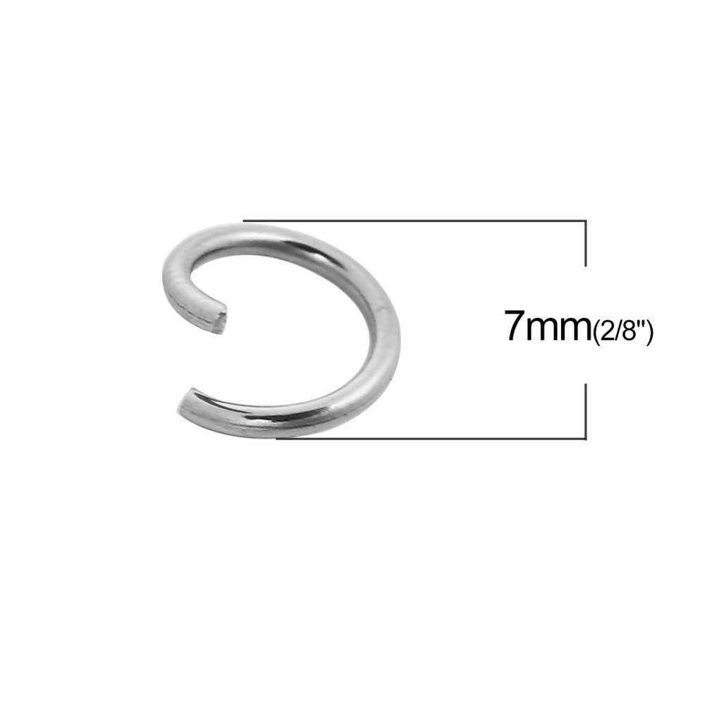 10 Open joint rings 07 mm Stainless steel