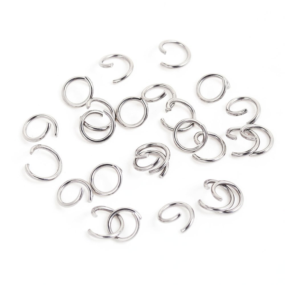 10 Open joint rings 07 mm Stainless steel