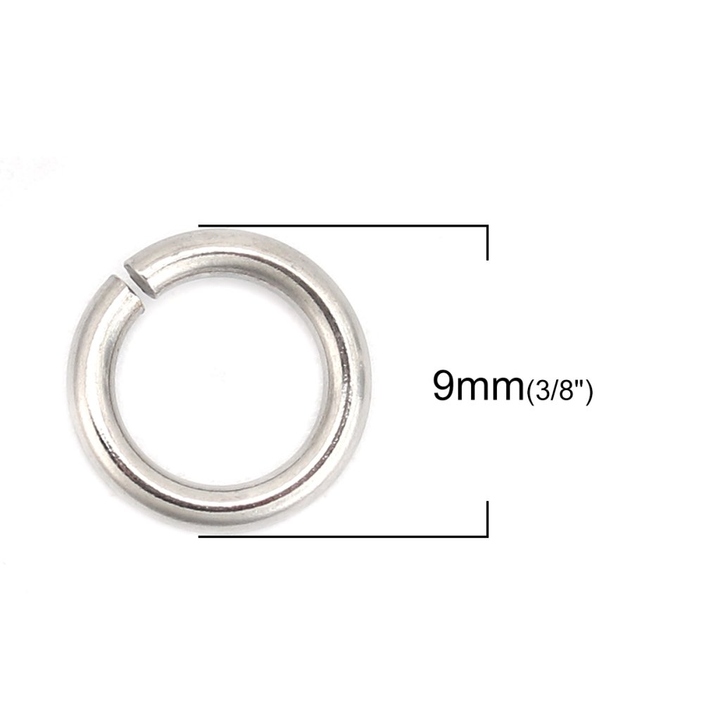 10 Open Junction Rings 09 mm Stainless