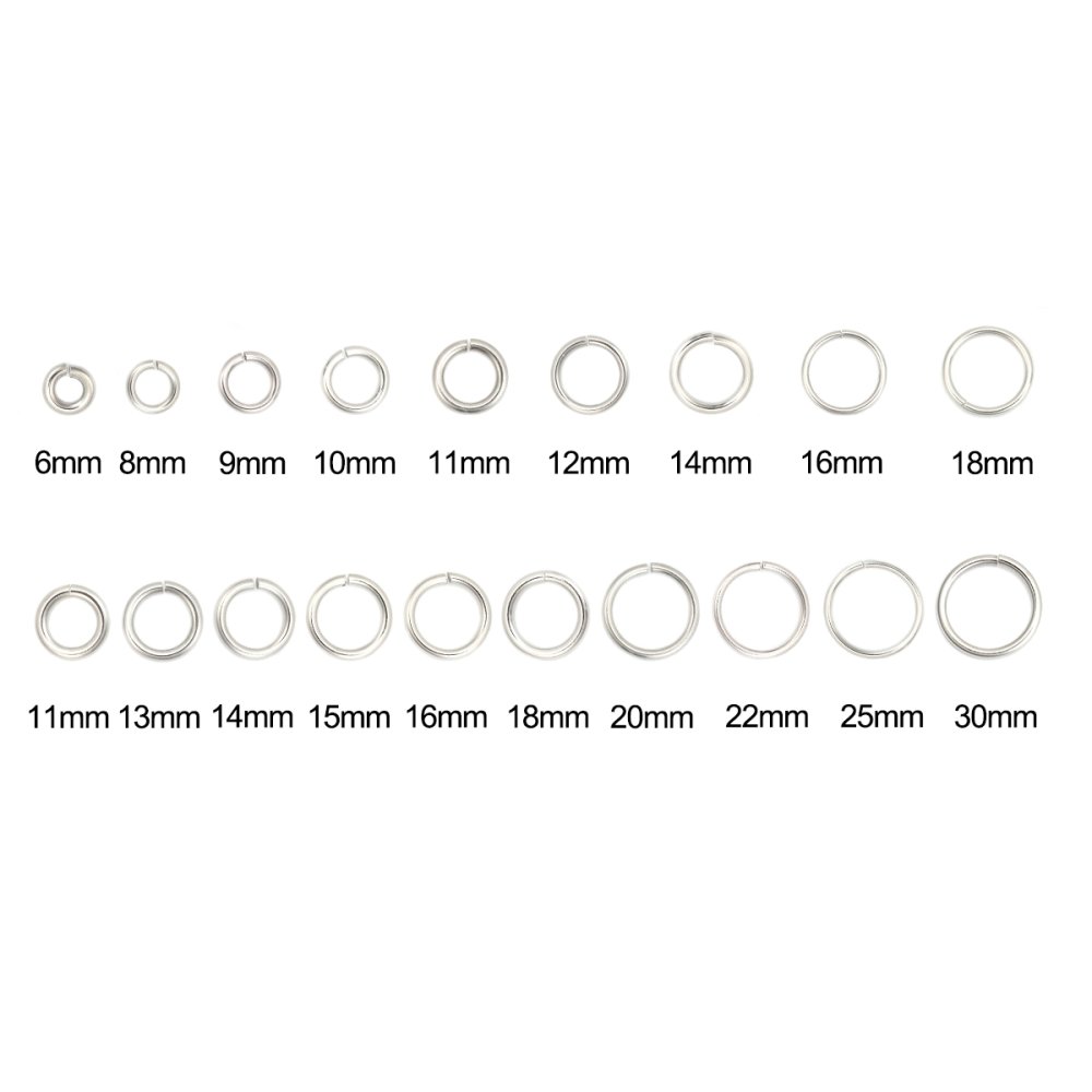 10 Open Junction Rings 09 mm Stainless