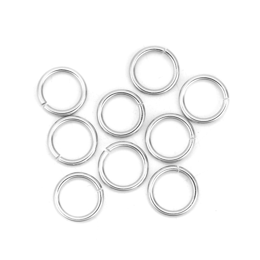 10 Open joint rings 11 mm Stainless steel