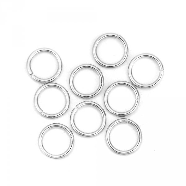 10 Open joint rings 11 mm Stainless steel