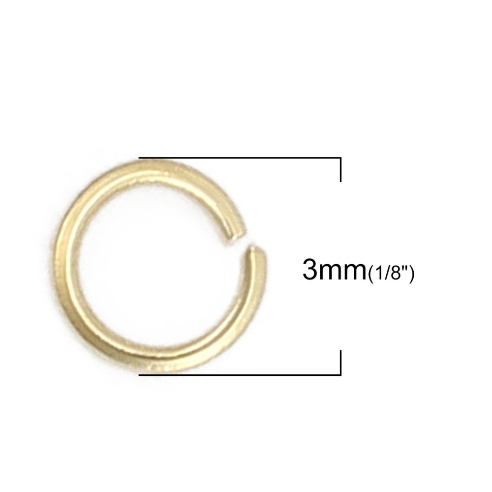 10 Open Junction Rings 03 mm Stainless steel gold plated