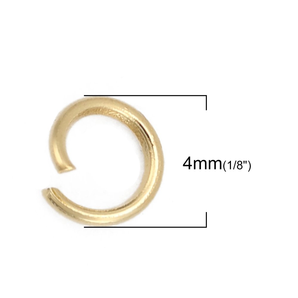 10 Open Junction Rings 04 mm Stainless steel gold plated