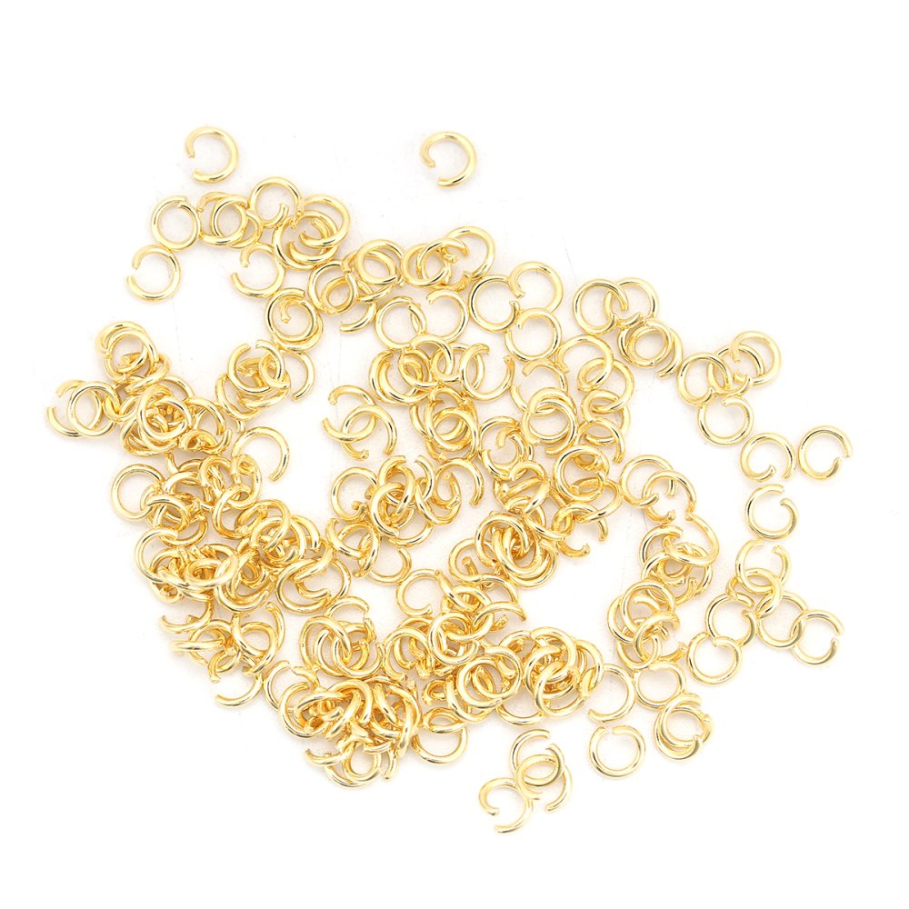 10 Open joint rings 04 mm Stainless steel gold-plated N°02