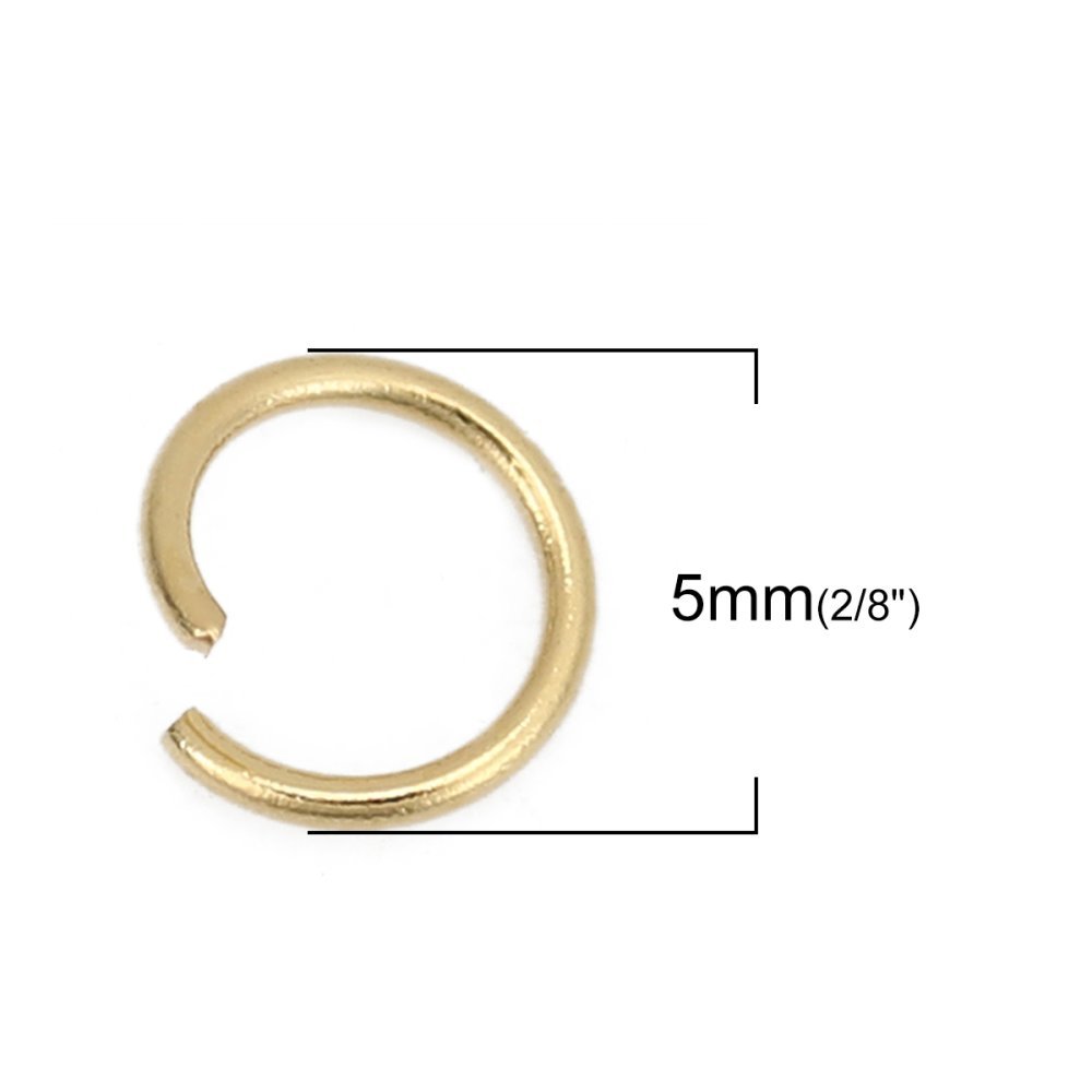 10 Open Junction Rings 05 mm Stainless steel gold plated