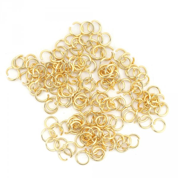 10 Open joint rings 05 mm Stainless steel gold N&deg;02