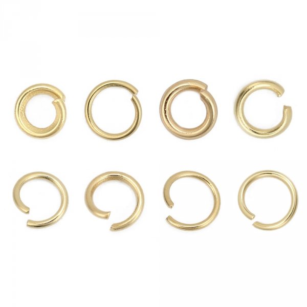 10 Open joint rings 05 mm Stainless steel gold N&deg;02