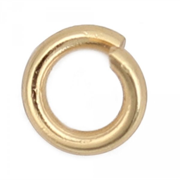 10 Open Junction Rings 04 mm Stainless steel gold plated N&deg;03