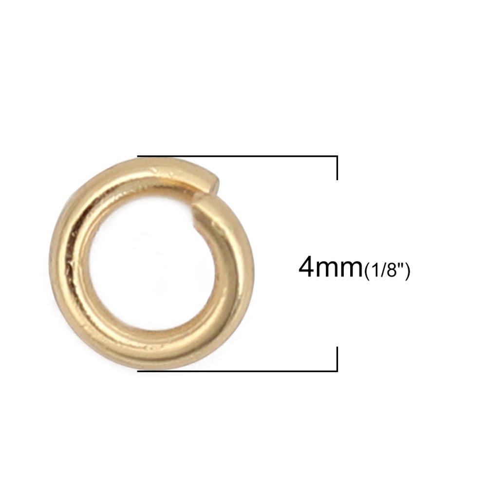 10 Open Junction Rings 04 mm Stainless steel gold plated N°03