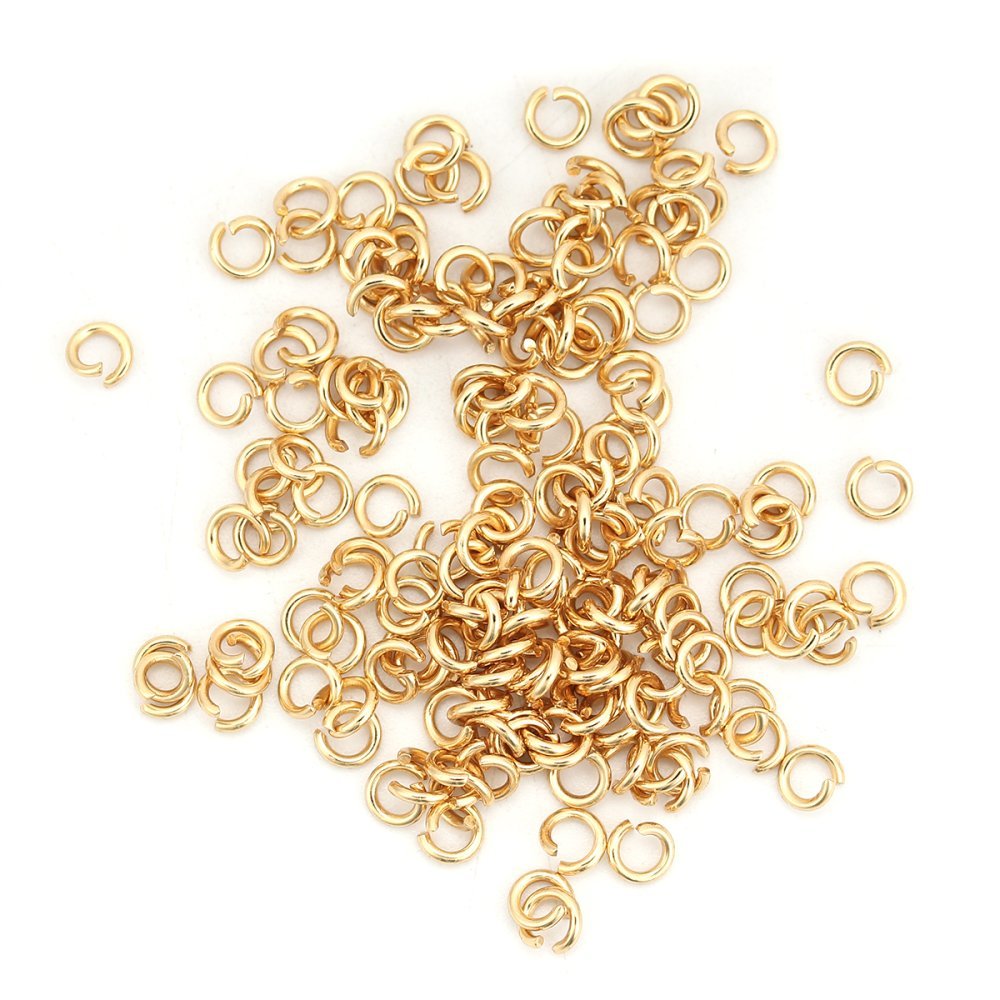 10 Open Junction Rings 04 mm Stainless steel gold plated N°03