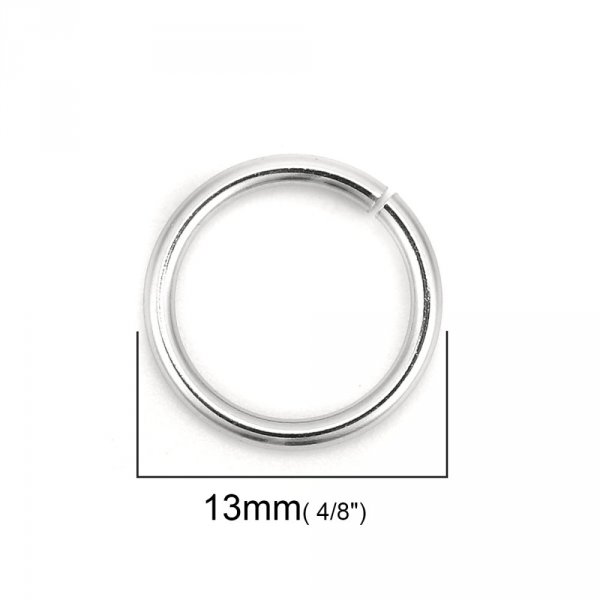 10 Open joint rings 13 mm Stainless steel