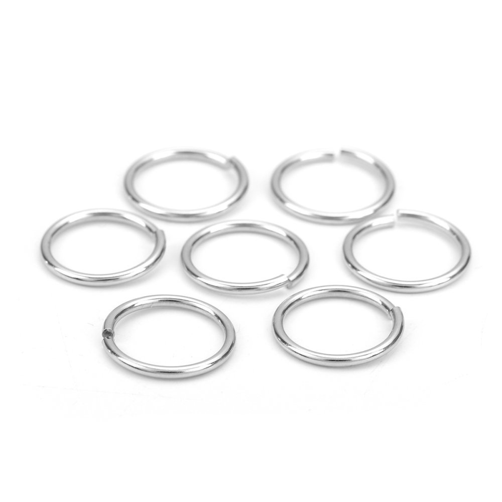 10 Open joint rings 15 mm Stainless steel