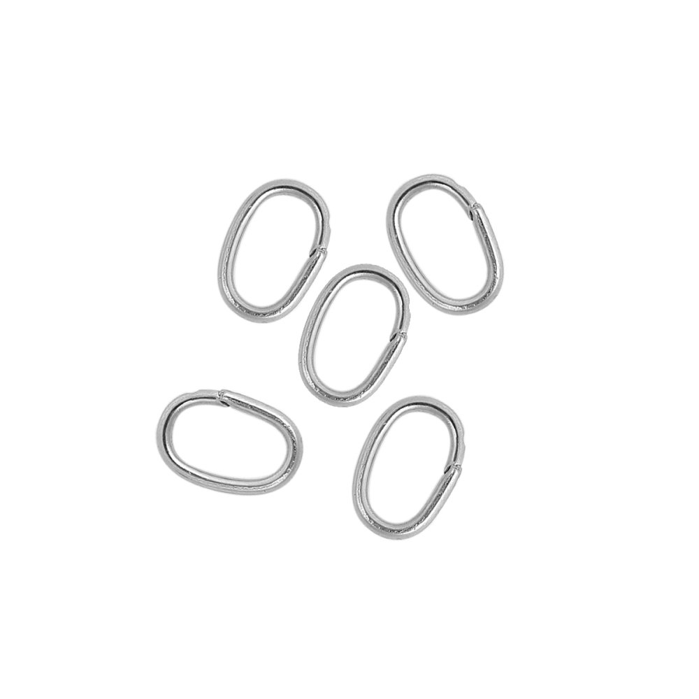 10 Open oval joint rings 07 X 4 mm Stainless steel