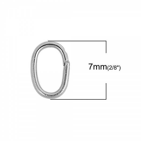 10 Open oval joint rings 07 X 4 mm Stainless steel