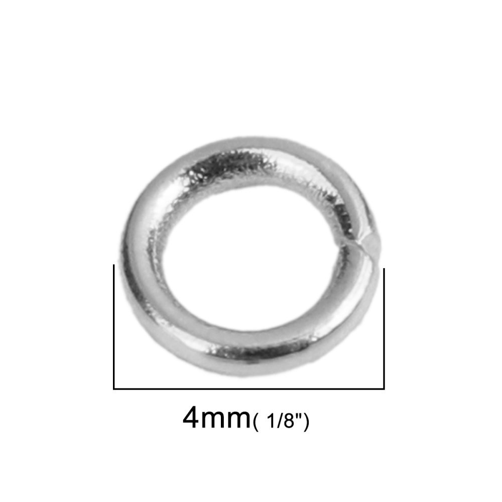 10 Anneaux de jonction ouvert 04 mm Inoxydable N°01-03