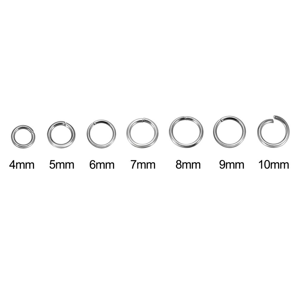 10 Anneaux de jonction ouvert 05 mm Inoxydable 01-02