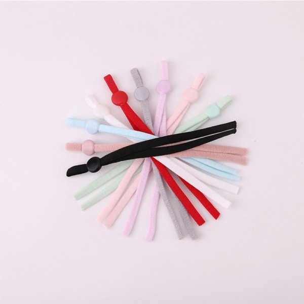 10 Pink Elastic Cord Bands with Adjustable Buckle for Mask.