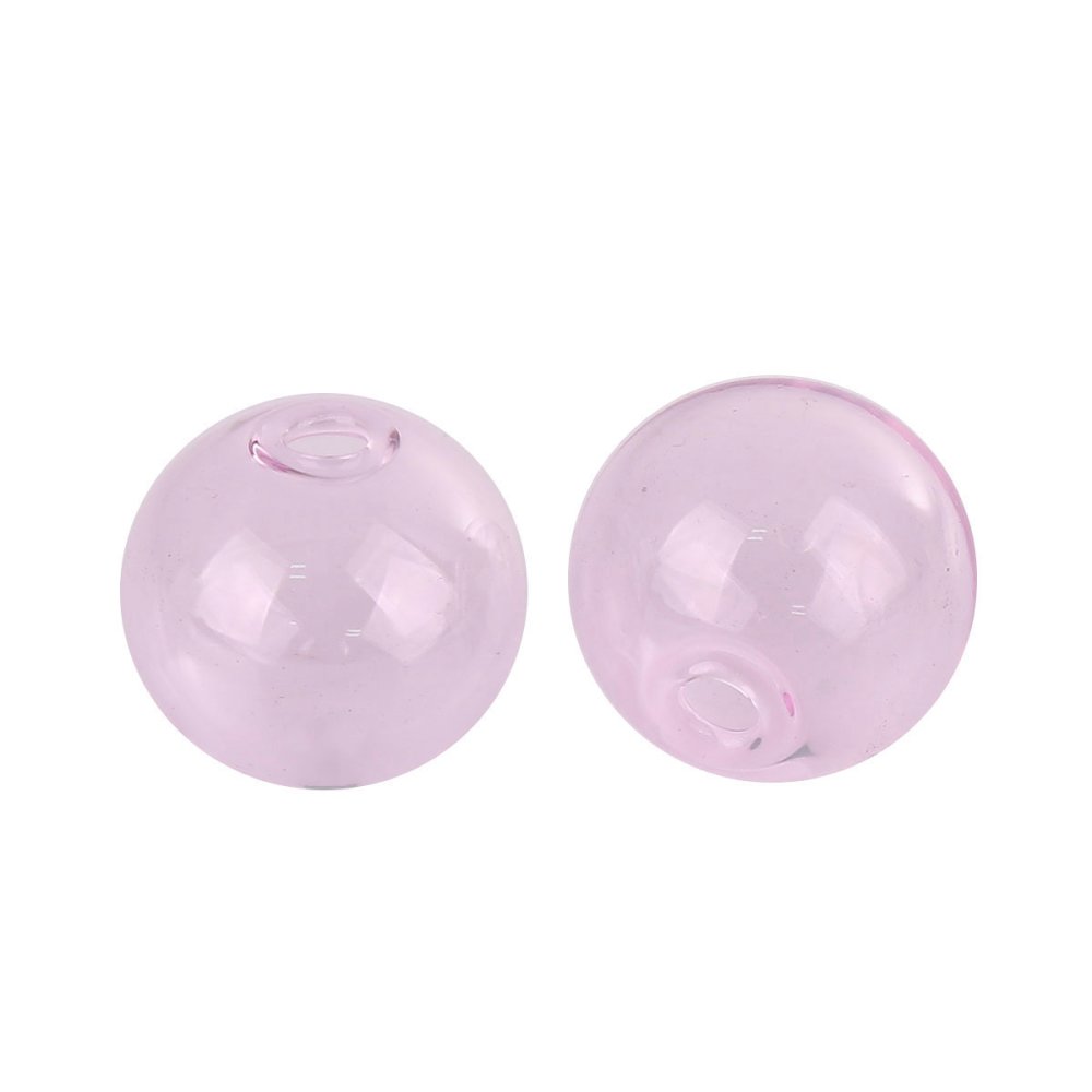 10 Glass balls round 12mm Pink to fill