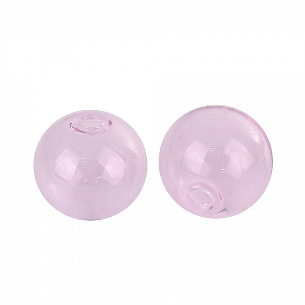 10 Glass balls round 12mm Pink to fill