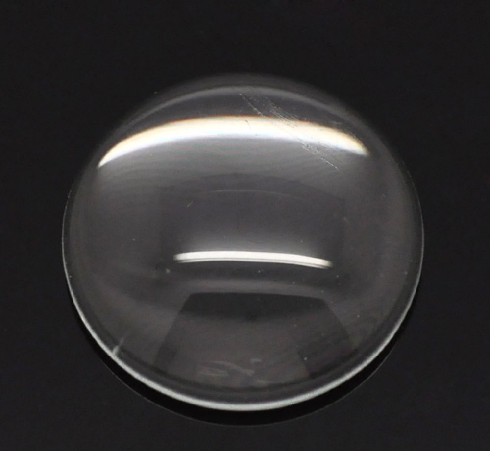 10 Cabochons Round 18 mm in transparent burr glass N°07