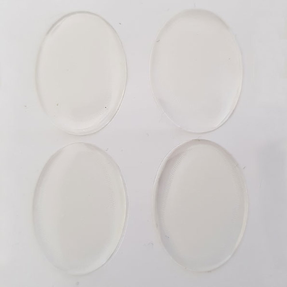 10 Self-adhesive Resin Cabochons 18 x 25 mm Transparent