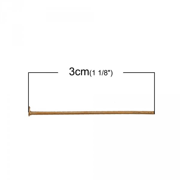 10 Nails 30 mm flat head 14K gold plated