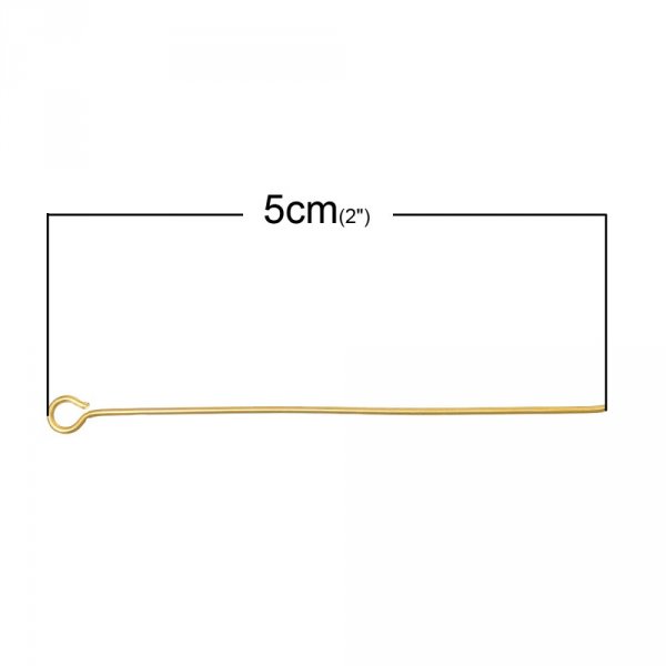 10 Nails 50 mm eyebolt 18K gold plated