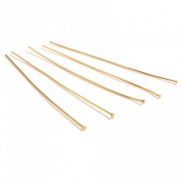 10 Clous &agrave; tiges &agrave; t&ecirc;te plates acier inoxydable 50 mm Dor&eacute;