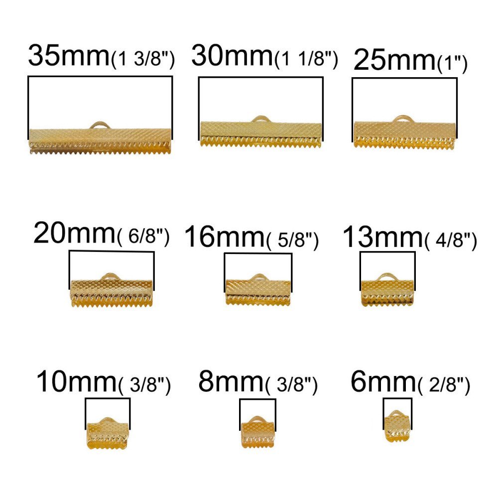 10 Cord Claw Tips 20 x 08 mm Gold