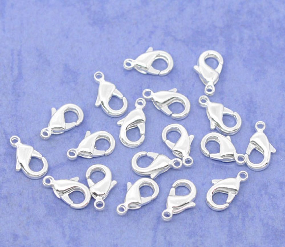 10 Carabiner clasps 12 x 07 mm.