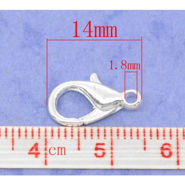 10 Carabiner clasps 14 x 08 mm.