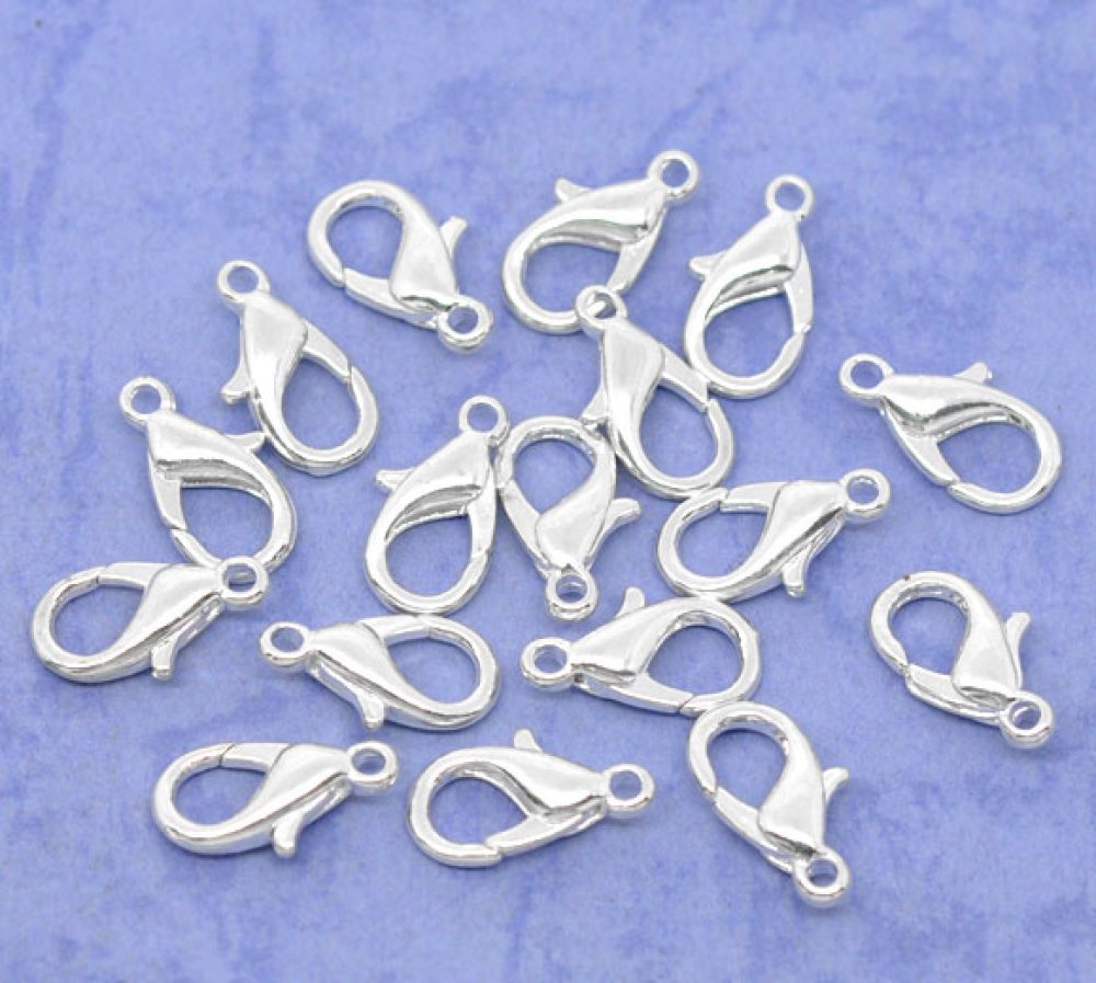 10 Carabiner clasps 14 x 08 mm.