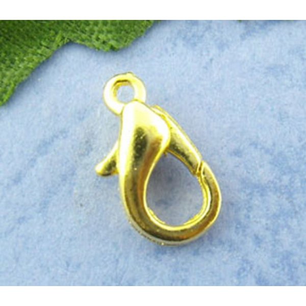 10 Clasps Carabiner 12 x 07 mm gold