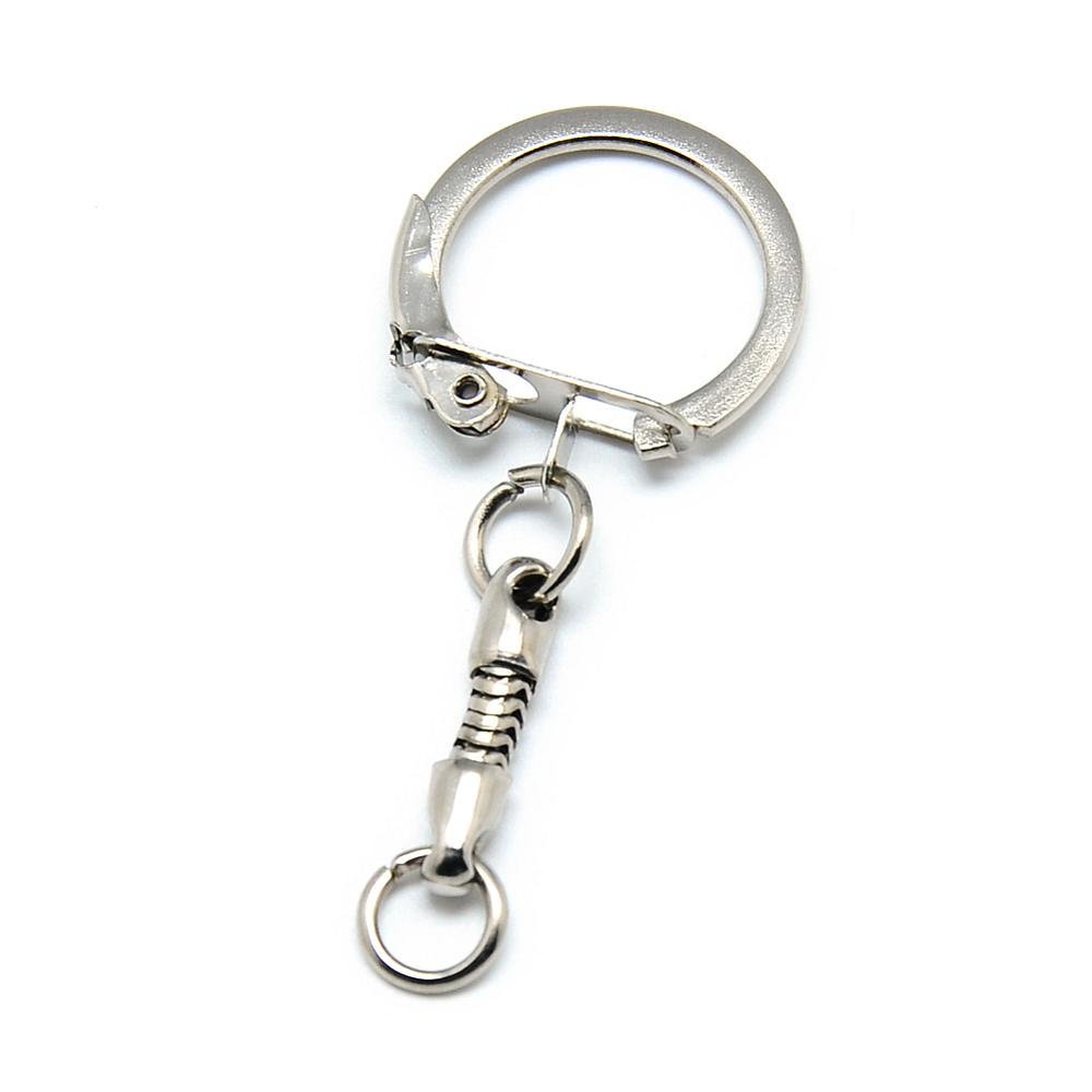 10 Silver metal key rings 5 cm