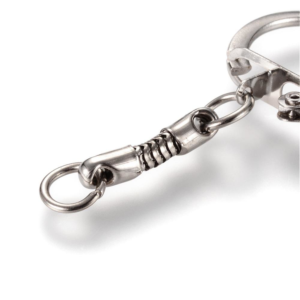 10 Silver metal key rings 5 cm